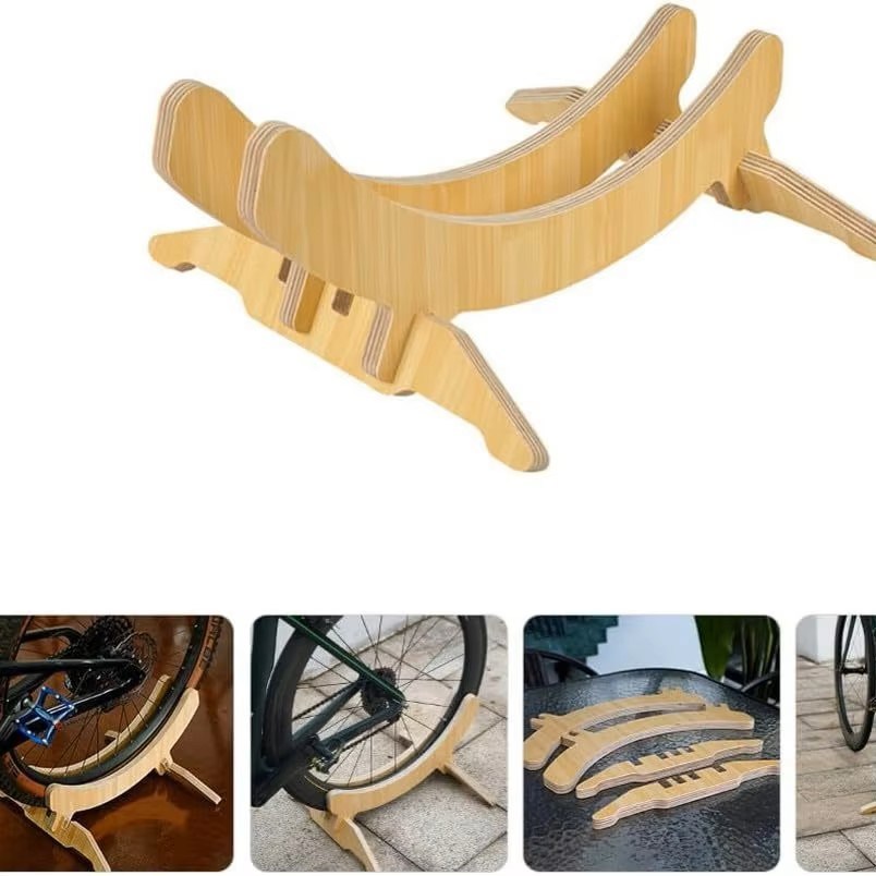 Bicycle Parking Rack Indoor Bike Storage Parking Stand Stable Solid Wood Practical Parking Rack for Most Bicycles