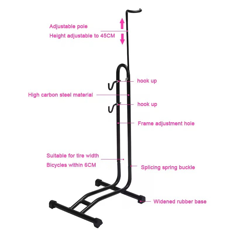 Bike Bicycle Floor Type Parking Rack Stand L Shape Garage Storage Bicycle Parking Rack Bike Work Stands