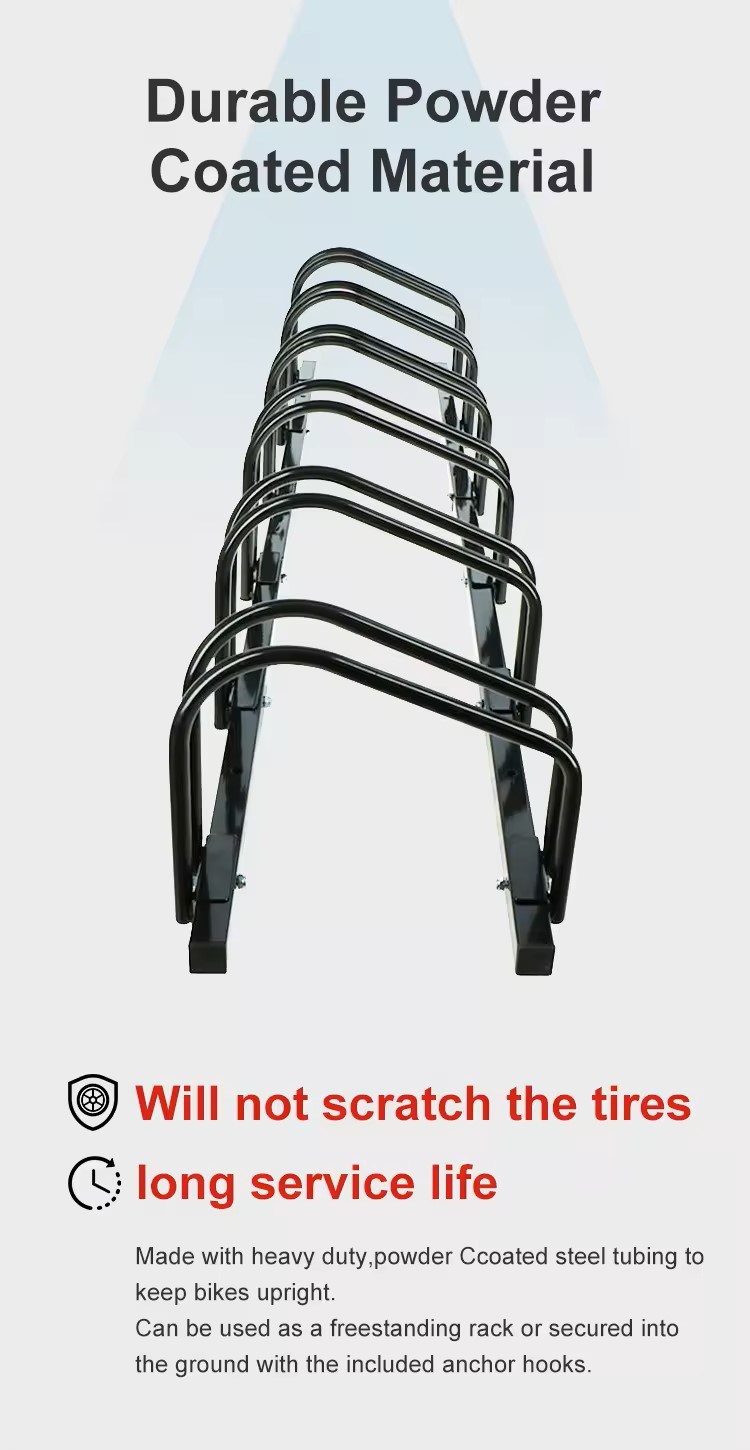 2 Bike Portable Outdoor Floor Steel Bicycle Parking Storage Stands 2 Places Bike Racks Garage 3 Places Bike Parking