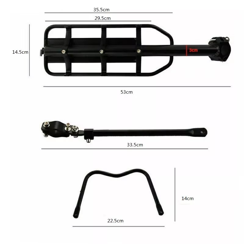 Adjustable Mount Bicycle Rear Rack Seat Luggage Carrier Aluminum Alloy