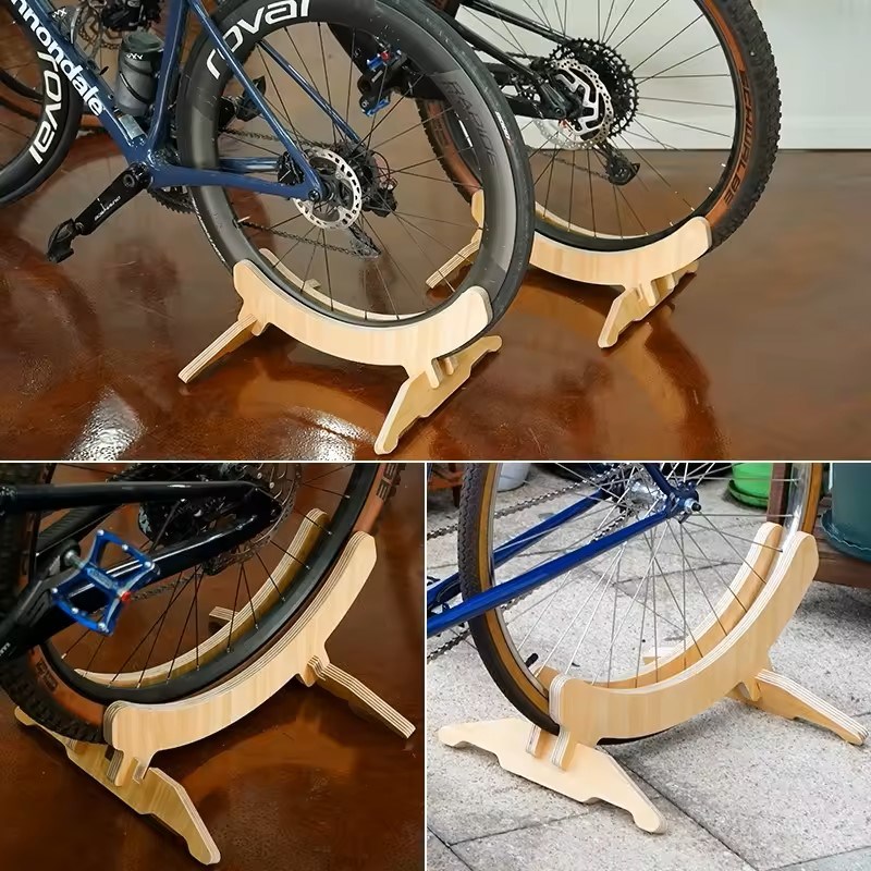 Bicycle Parking Rack Indoor Bike Storage Parking Stand Stable Solid Wood Practical Parking Rack for Most Bicycles